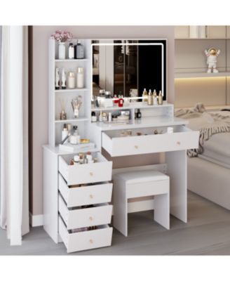 41" LED Mirror Vanity Table with Stool