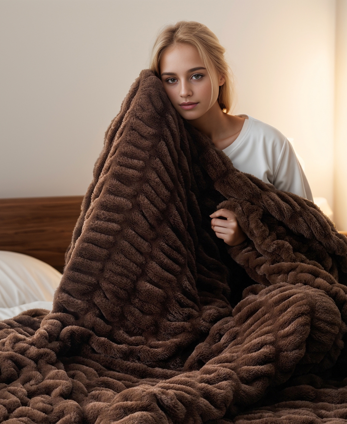 Battilo Luxurious Reversible Rabbit Faux Fur Throw