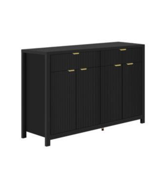 Wave-Pattern Sideboard Cabinet