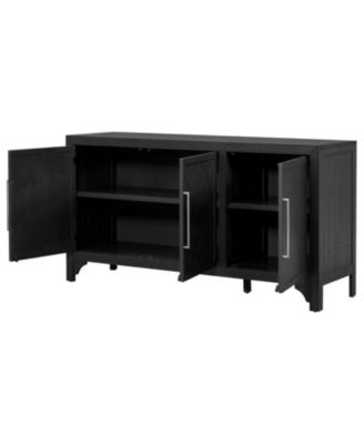 Pine Veneer & MDF 3 Doors, Adjustable Shelves Sideboard Storage Cabinet