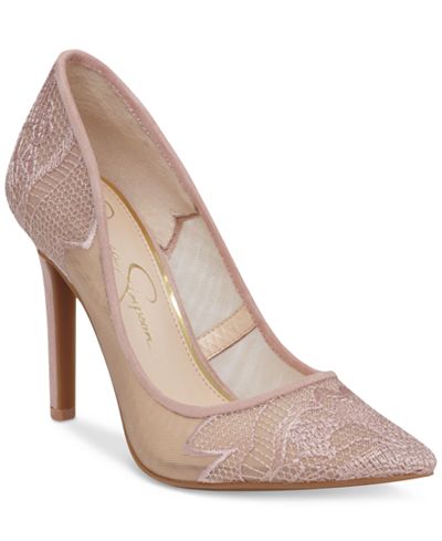 Jessica Simpson Camba Lace Pointed-Toe Pumps