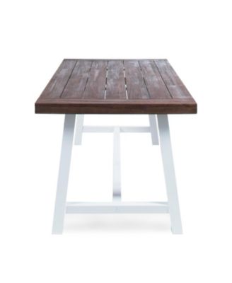 Streamdale Acacia Wood Outdoor Dining Table - Light Grey & Black