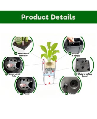 22" Faux Rattan Self-Watering Square Planter 2-Pack