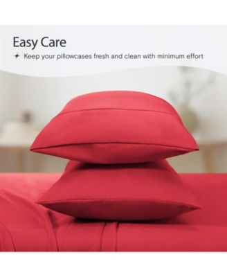 Queen 2PC Ultra Soft Silky Solid Performance Pillowcase Set