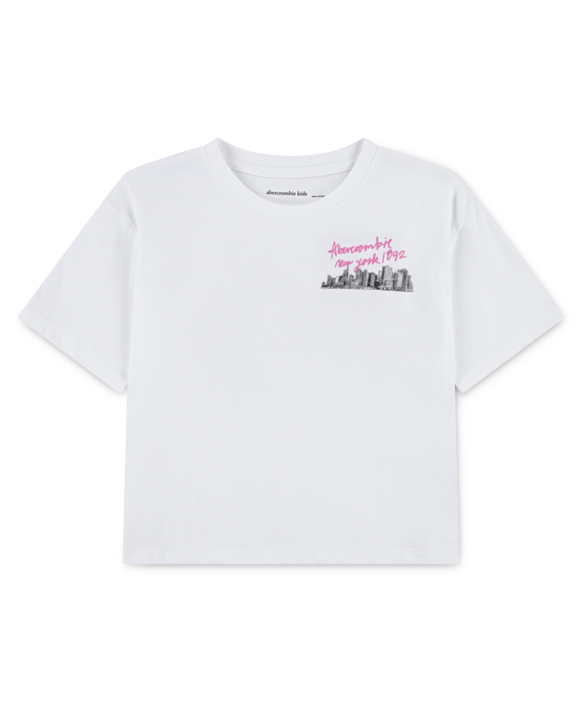 Abercrombie Girls New York City Streets Boxy T-shirt In White