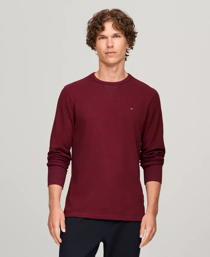 Men's Waffle-Knit Long-Sleeve Crewneck Thermal Top - thumbnail 5
