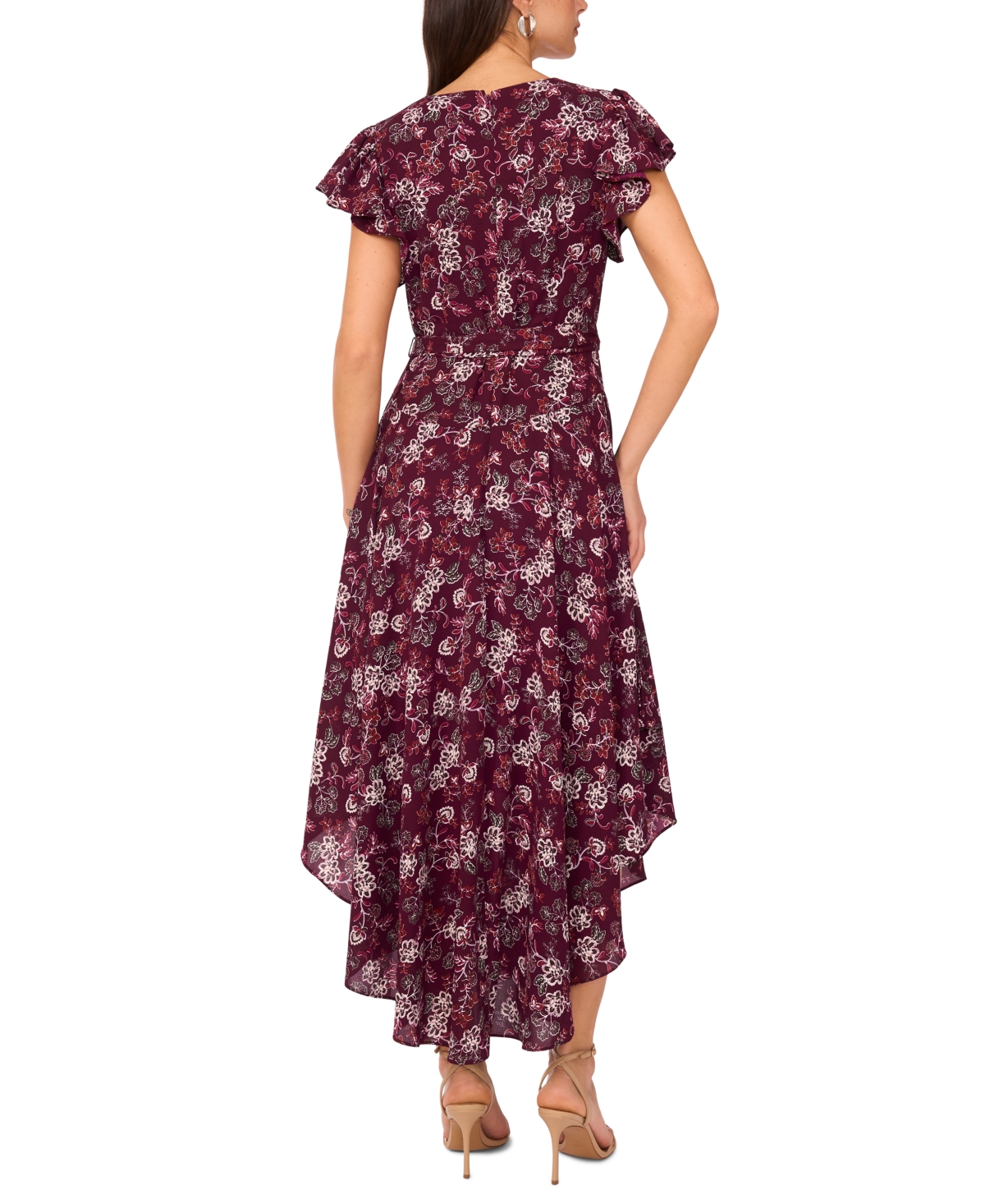 Vince Camuto V Neck Button Down Maxi Dress In Purple