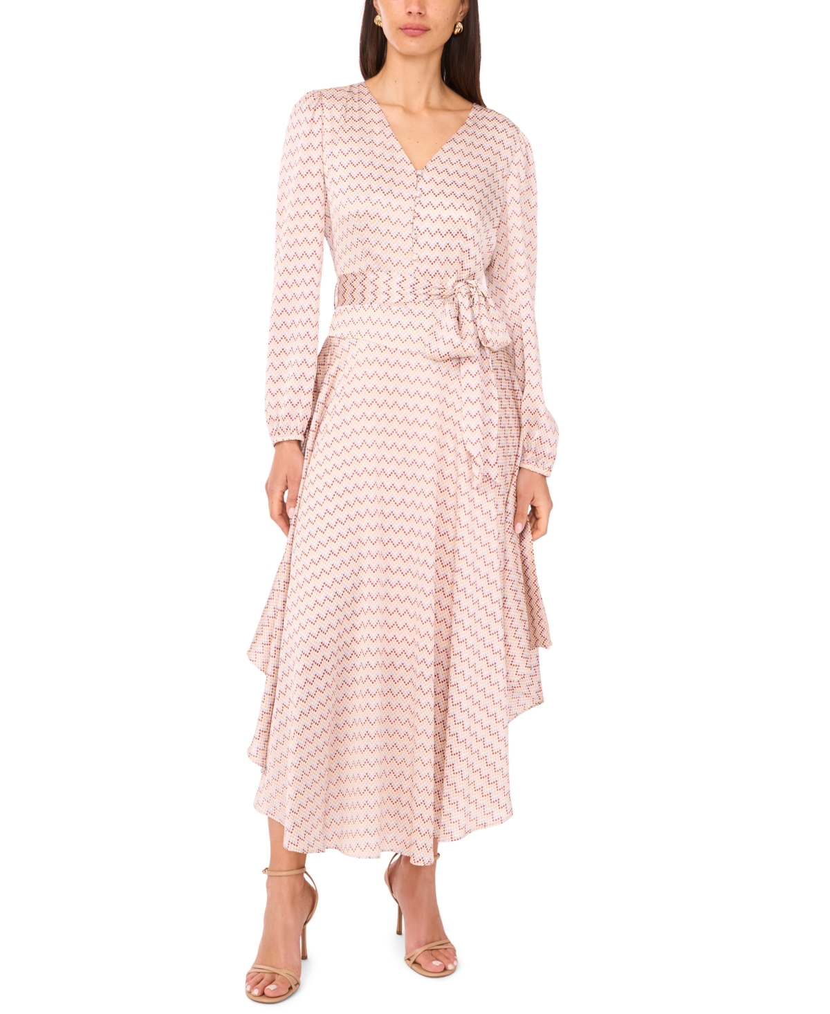 Women's Tie-Waist V-Neck Maxi Dress - Birch