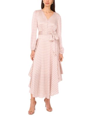 VINCE CAMUTO Long Sleeve V Neck Maxi Dress