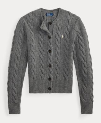 Women's Cable-Knit Wool-Cashmere Cardigan Sweater