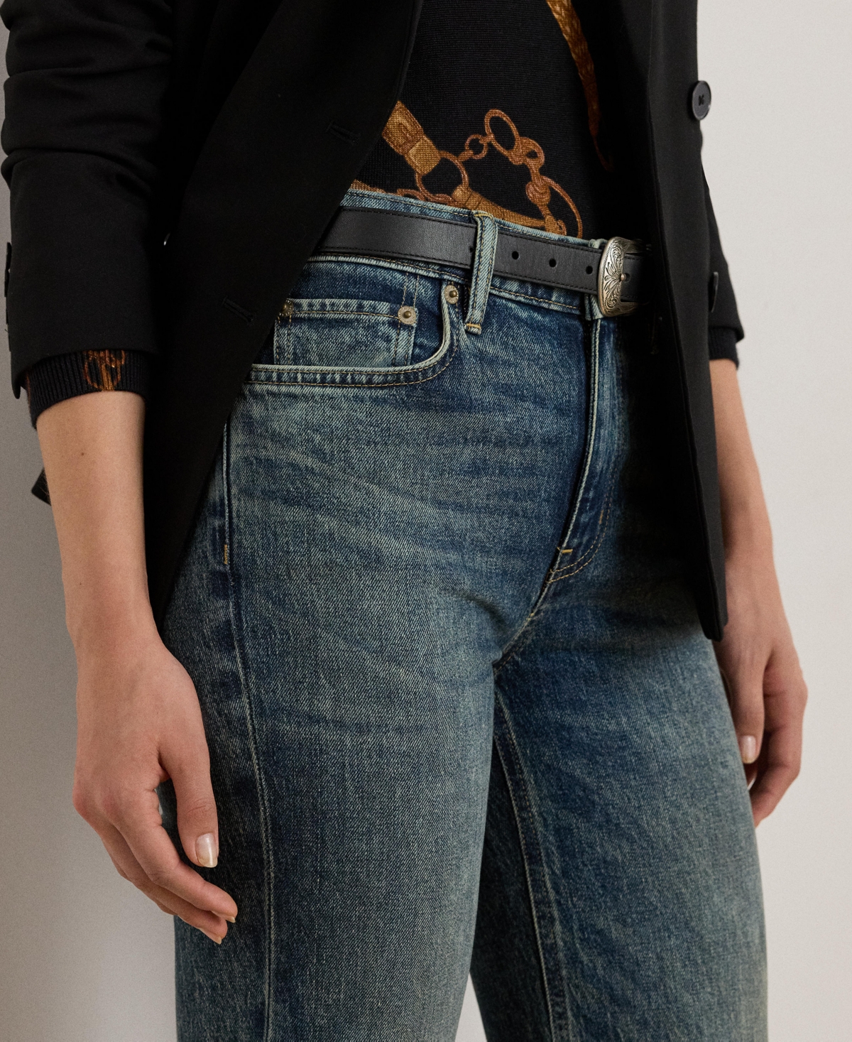 Ralph Lauren Women's High-rise Flare Jeans In Gray