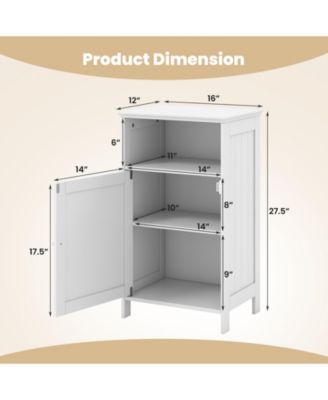 Bathroom Freestanding  Adjustable Shelf Floor Storage Cabinet