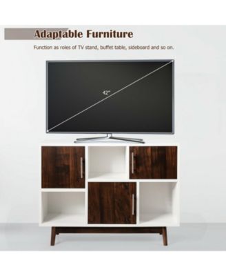 Wood Display Sideboard Storage Cabinet with Storage Compartments