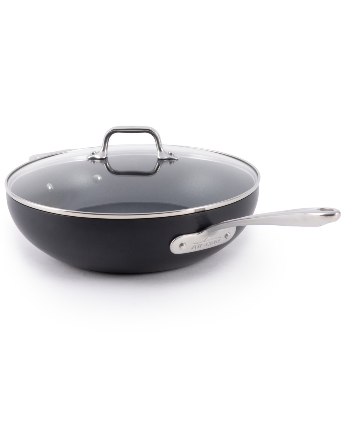All-clad Ha1 Expert Cookware Nonstick 12" Chef's Pan With Lid In Black