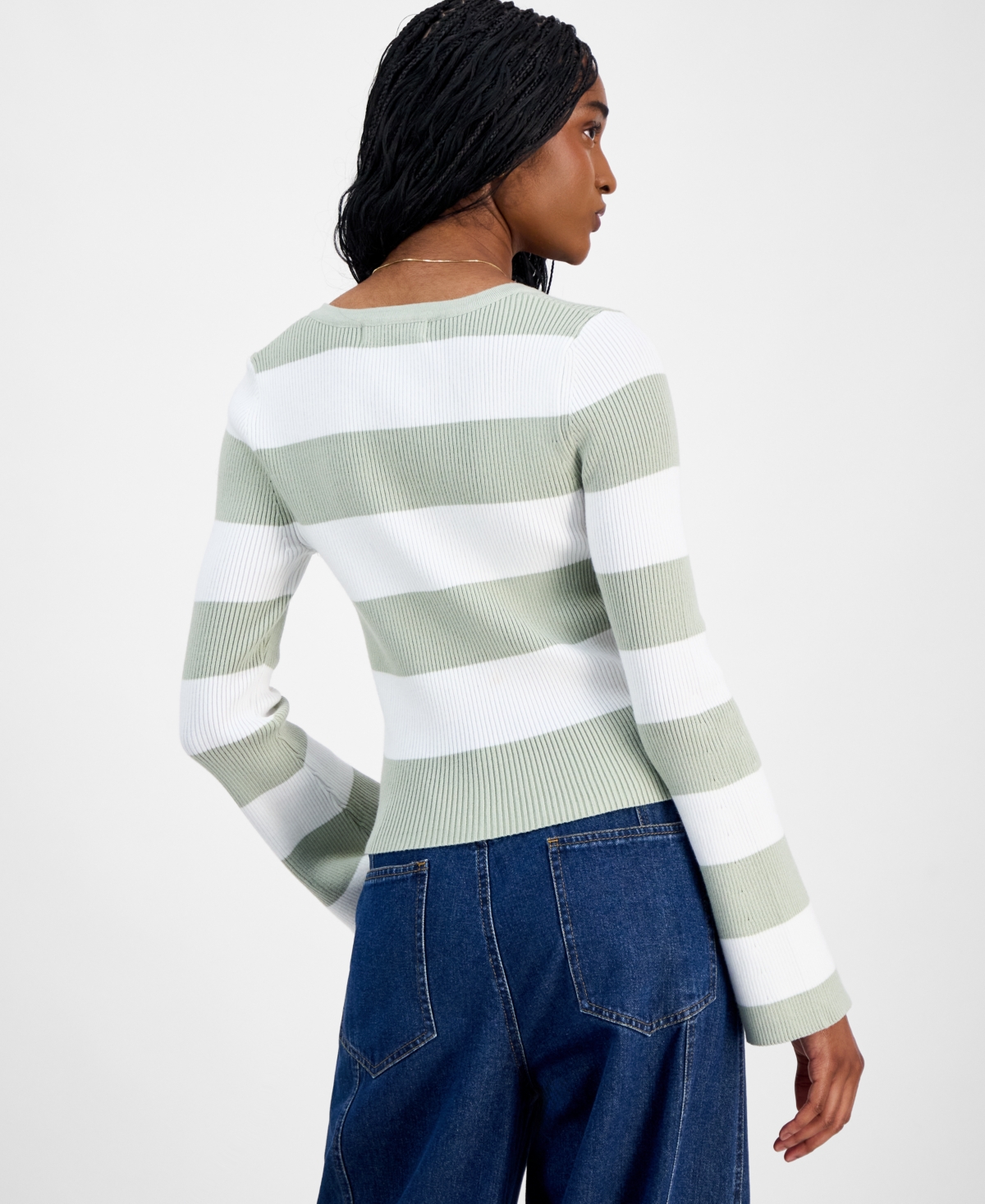 Madden Girl Juniors' Square-neck Sweater In Multi