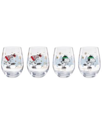 Lenox - Snoopy Skating Christmas Tumblers, Set of 4
