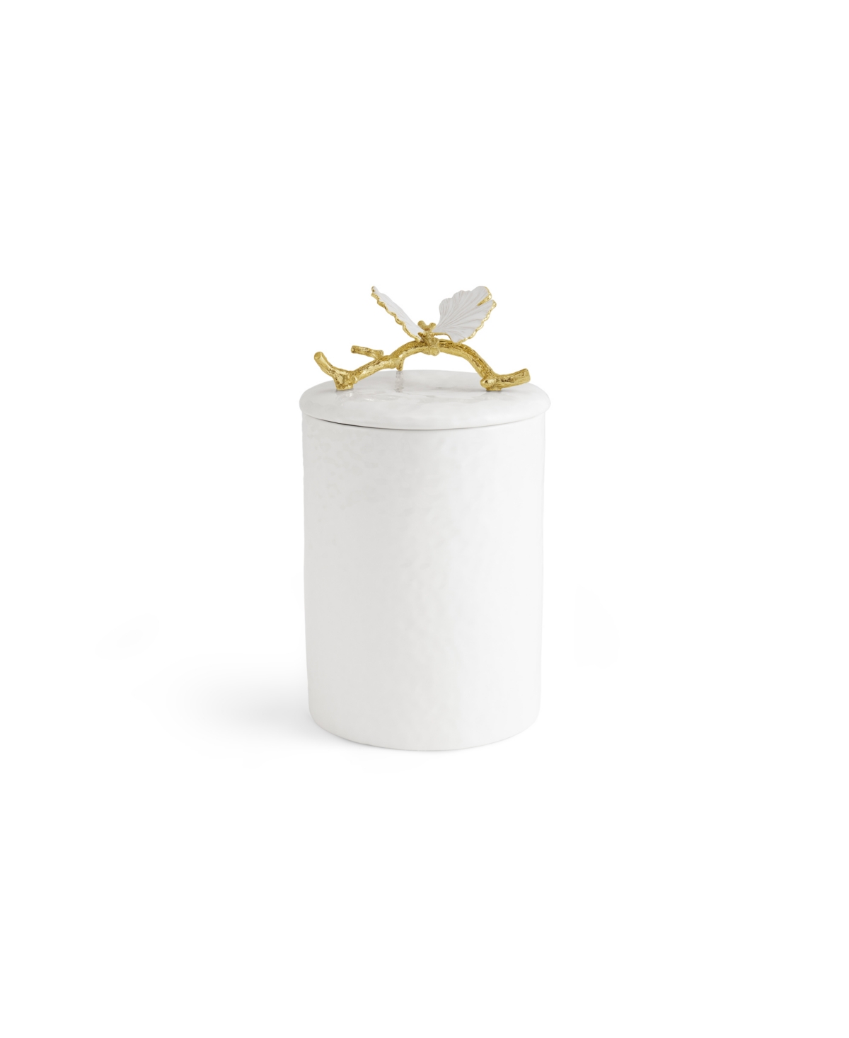Michael Aram Butterfly Ginkgo Gold Small Porcelain Canister In White