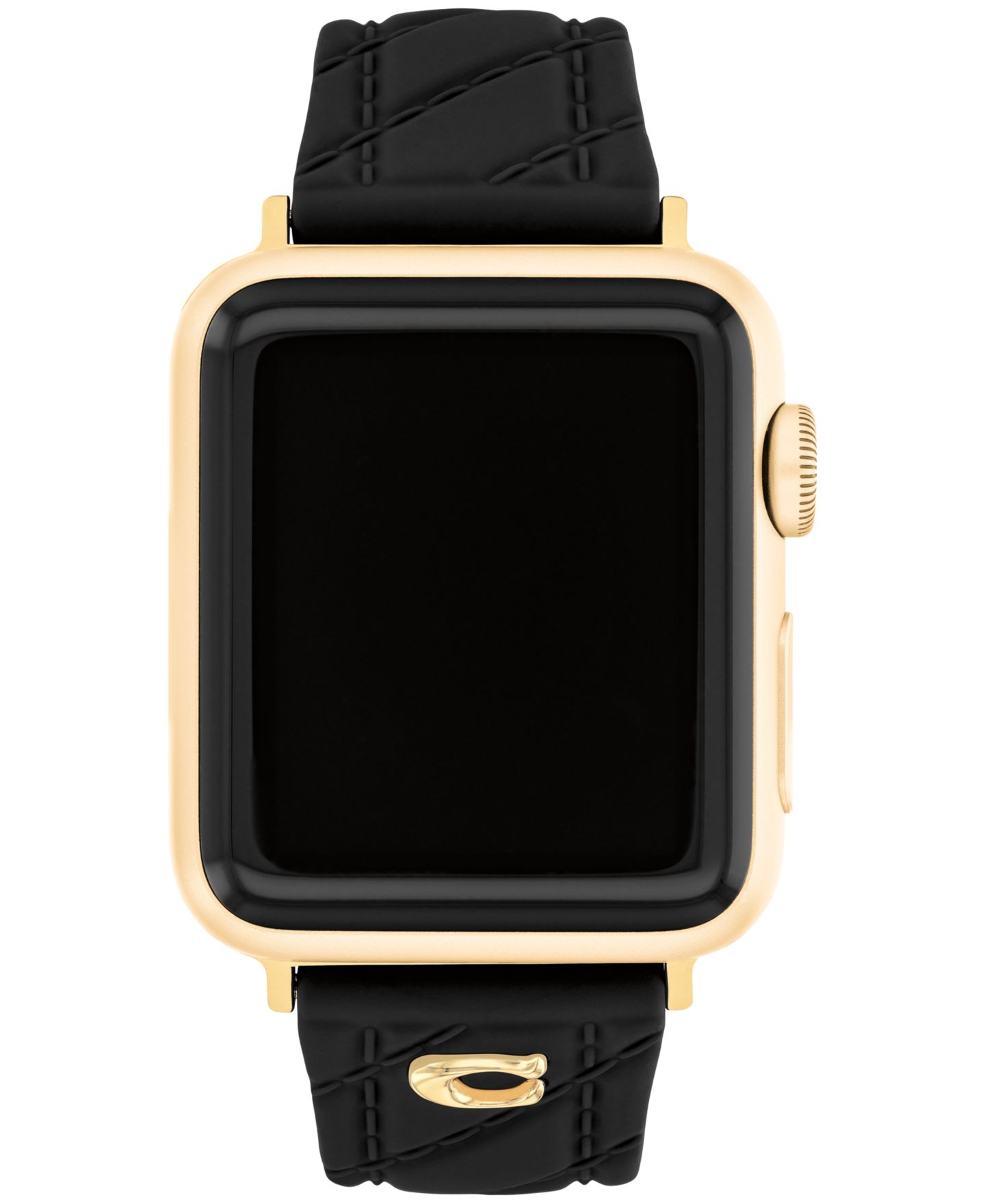 Женский ремешок для часов COACH Black Silicone Apple Watch Strap, 38mm, 40mm, 41mm — фото 1