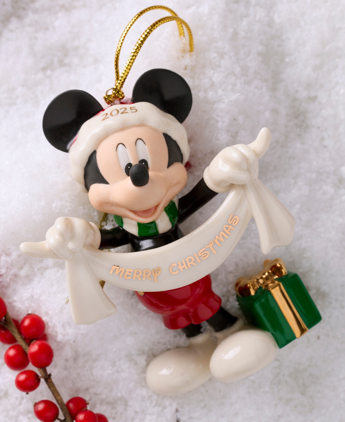 Lenox 2025 Mickey Mouse Christmas Ornament In Multi