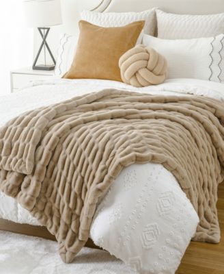 Luxurious Reversible Rabbit Faux Fur Throw, 60" x 80"