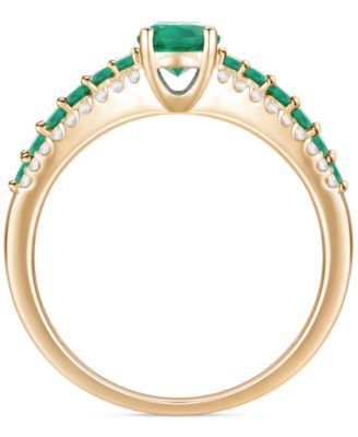 Gemstone (1-1/10 ct. t.w.) & Diamond (1/5 ct. t.w) Oval Ring in 14k Gold