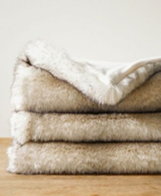 Luxury Tipped Faux Fur Throw, 60"x 80"