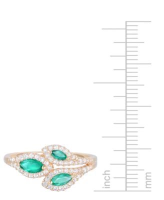 Gemstone (5/8 ct. t.w.) & Diamond (1/3 ct. t.w.) Multi-Stone Ring in 14k Gold