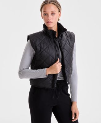 ID Ideology Women's Reversible Sherpa Zip-Front Vest, Macy's