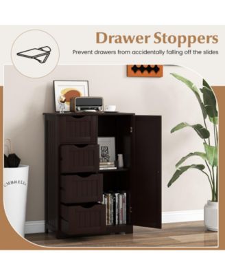 Standing Indoor Wooden Cabinet with 4 Drawers