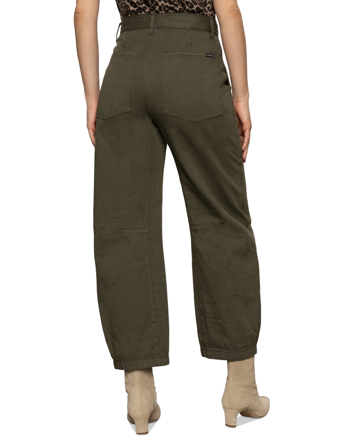Sanctuary Women's Boyfriend High-rise Utility Cotton Pants In Brown