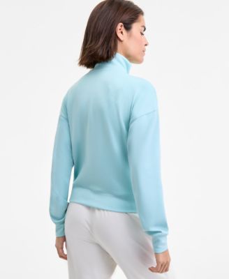 Women's Relaxed Butter Soft Funnel-Neck Zip-Front Sweater
