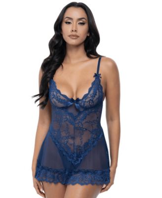 Valentine Soft Cup Lace Babydoll with G-string Panty