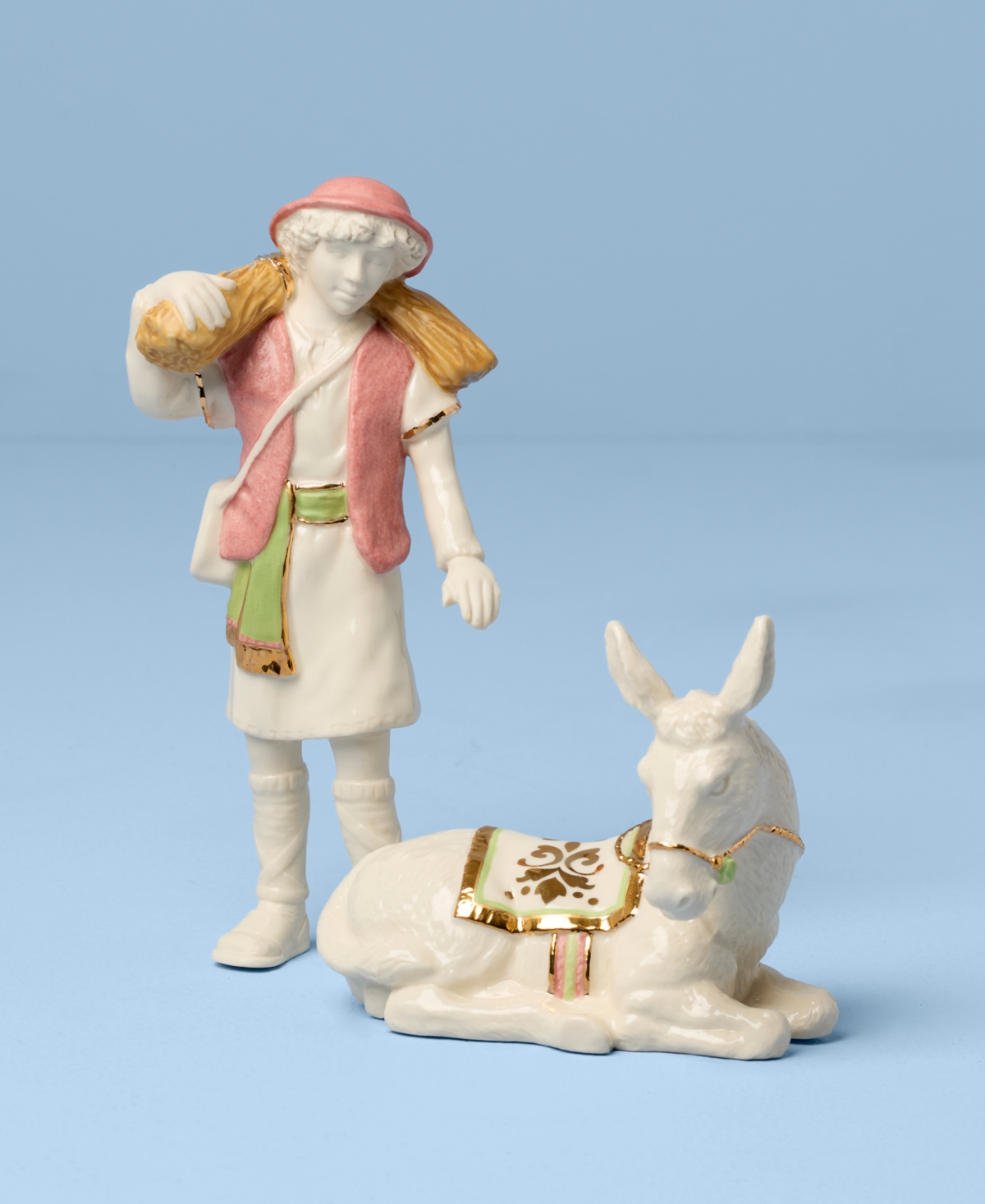Lenox First Blessing Boy With Donkey Figurine In Multi