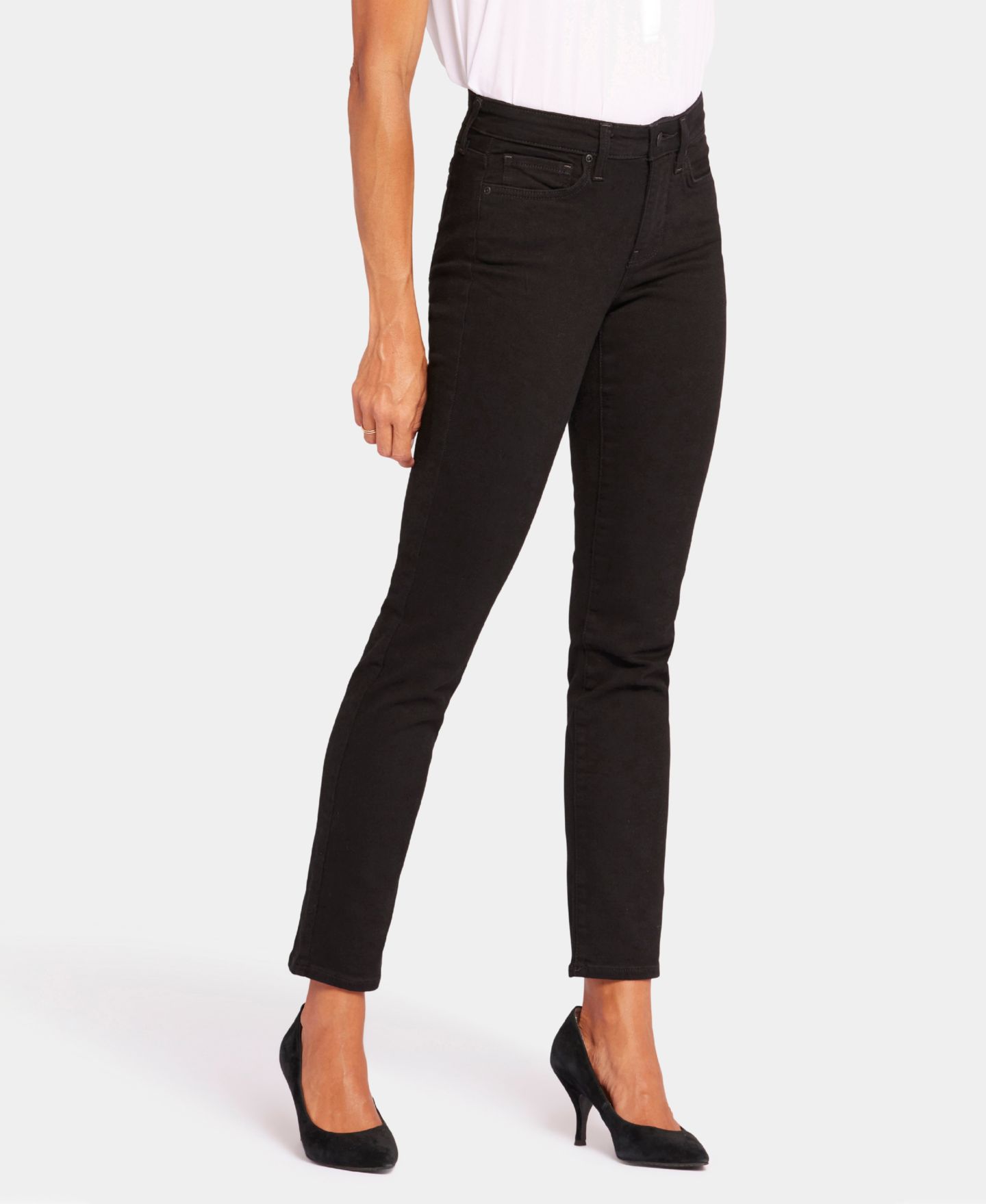 Женские джинсы NYDJ Petite Sheri Slim Pull On, цвет: Чёрный — фото 4