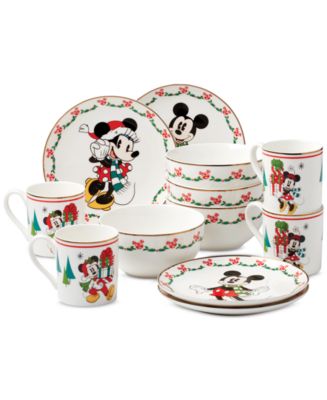Lenox Disney Holiday 12 Pc. Dessert Set, Service for 4 - Macy's