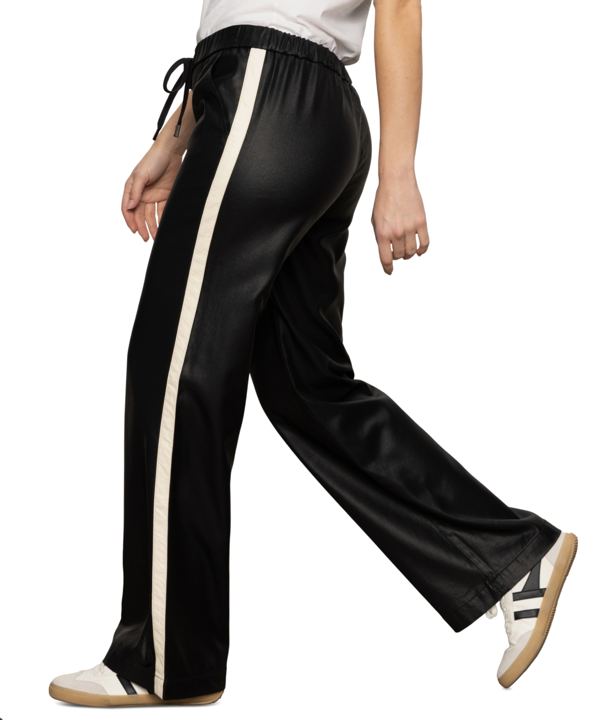 Sanctuary Coated Twill Track Pants In White