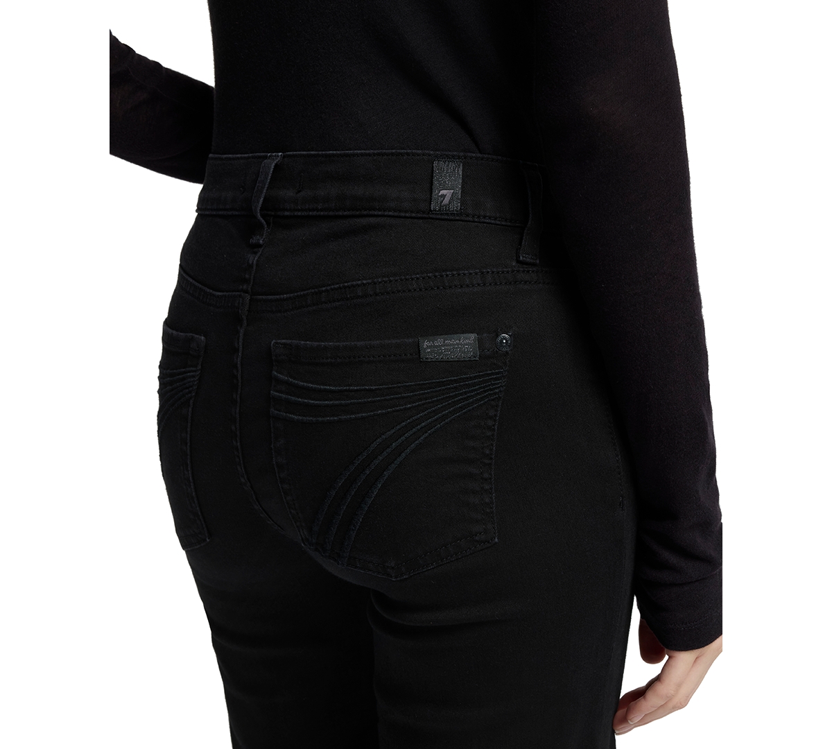 7 For All Mankind Women's Dojo Tailorless Flare-leg Jeans In Black