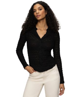 Women's Dreamgirl Lace Button-Up Shirt