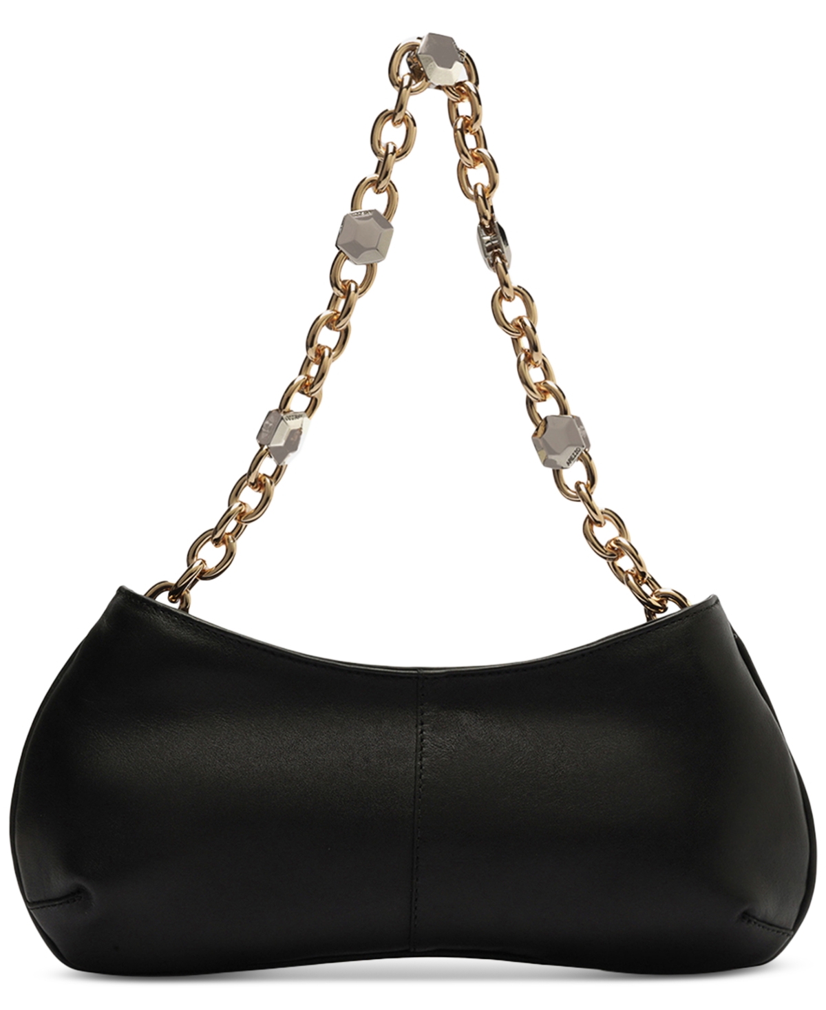 Arezzo Luna Small Leather Baguette In Black