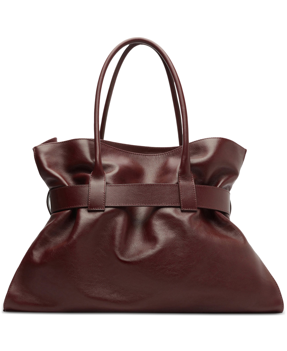 Arezzo Rivera Large Leather Shopping Bag In Burgundy