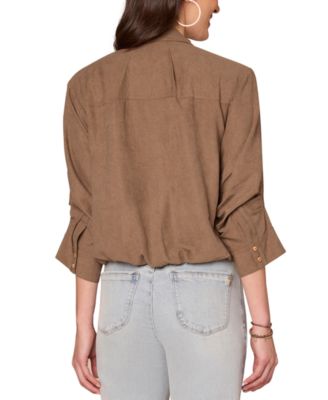 Women's Spread-Collar Button-Front Top