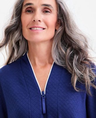 Women's Zip-Front Quilted Robe
