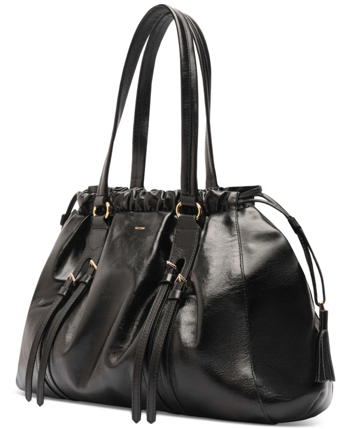 Arezzo Capri Large Leather Shoulder Bag In Black
