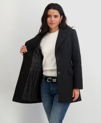 Women's Notched-Collar Single-Breasted Peacoat