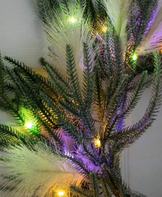24" Artificial Balsam Fir Pine and Pampas Wreath LED Lights