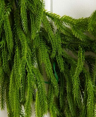 6" Pre-Lit Artificial Touch Norfolk Island Pine Garland LED Lights