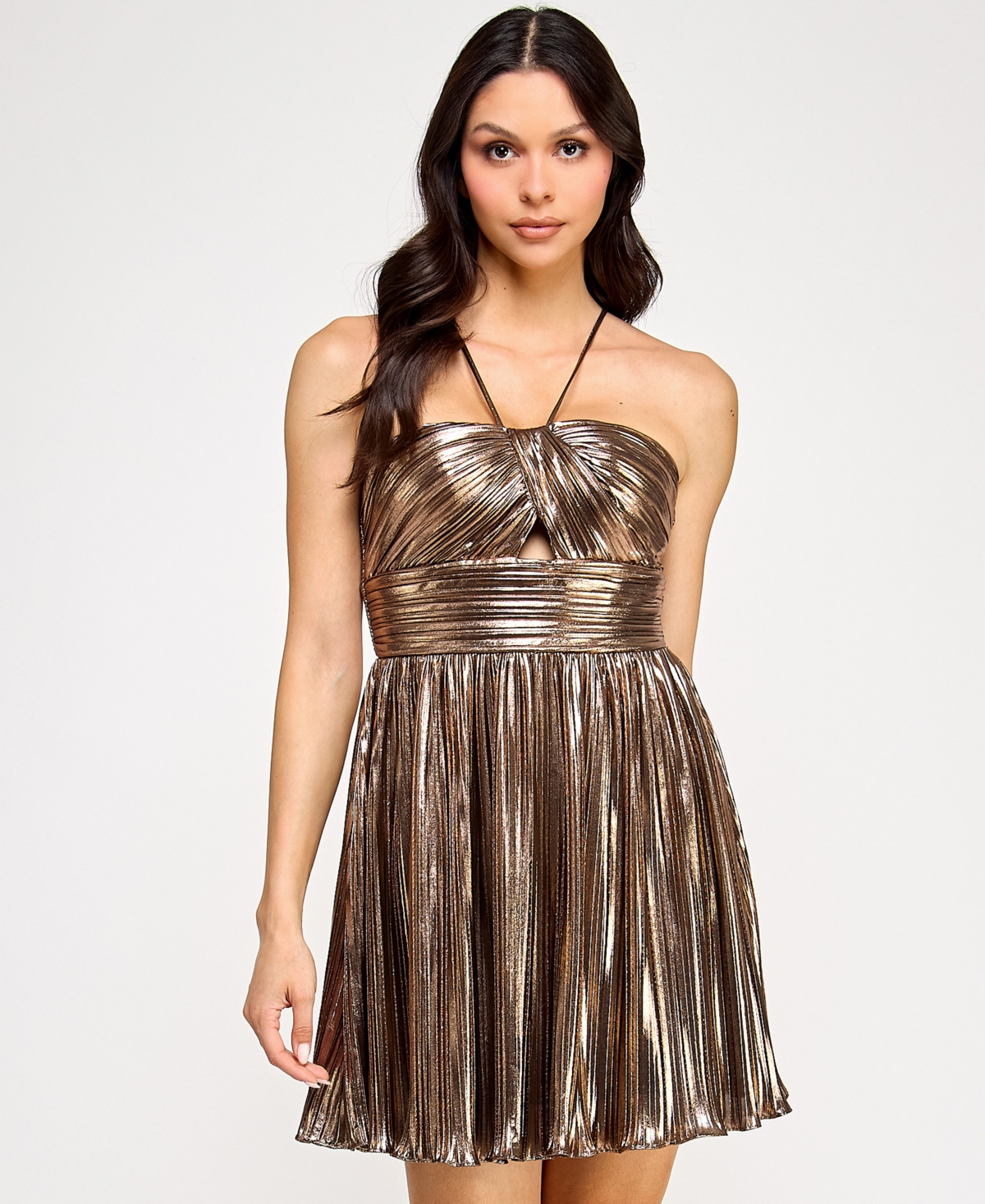 Juniors' Back Zipper Dress - Black/Rose Gold