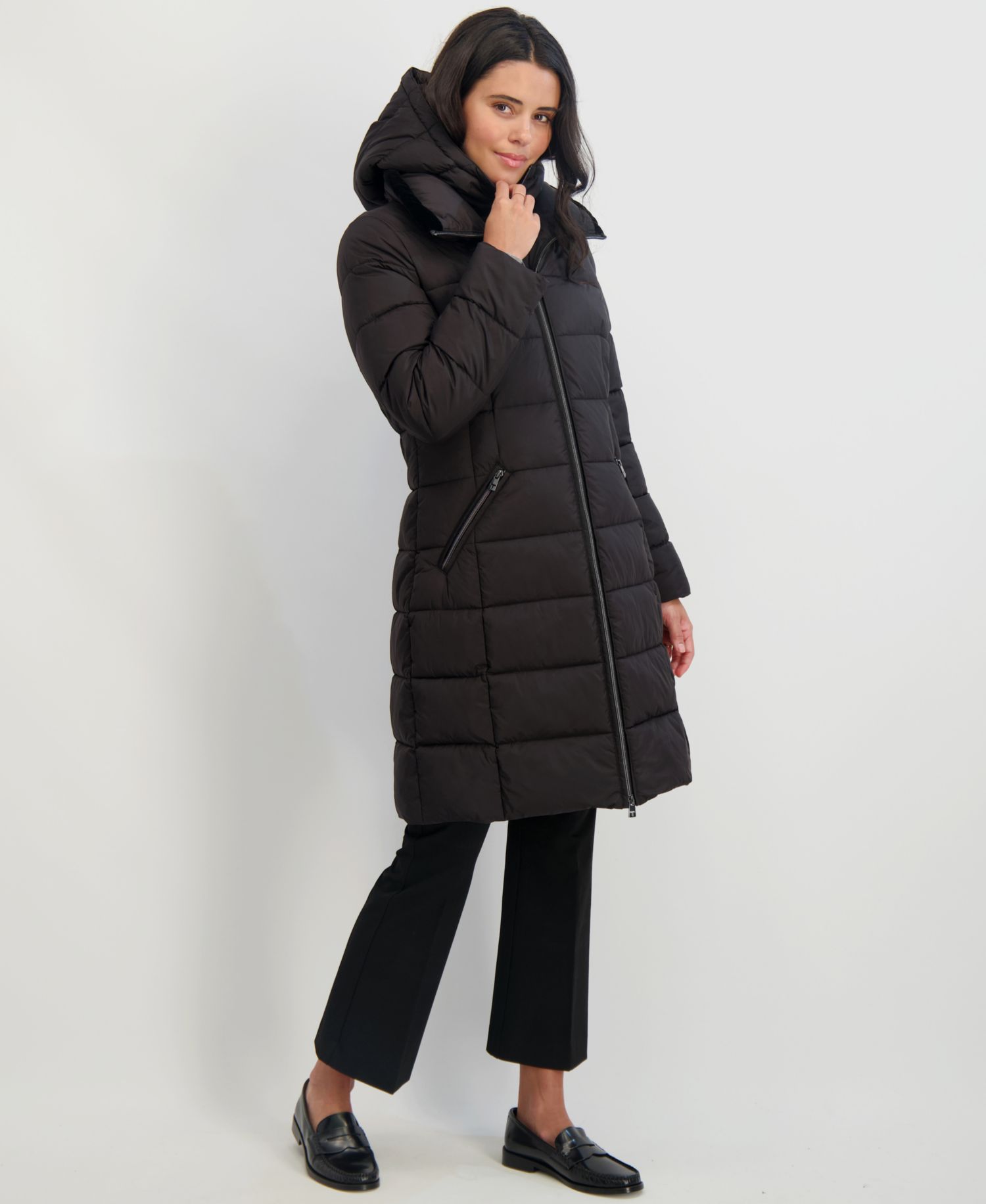 Women's Hooded Bibbed Puffer Coat