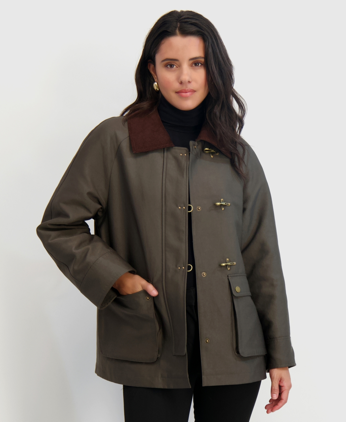 Tahari Taylor Barn Jacket In Green