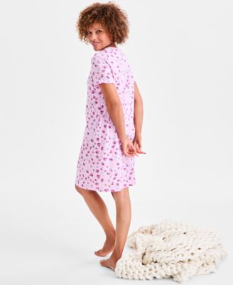Women's Cotton Printed Henley Sleepshirt, Created for Macy's